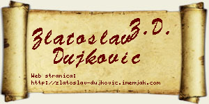 Zlatoslav Dujković vizit kartica